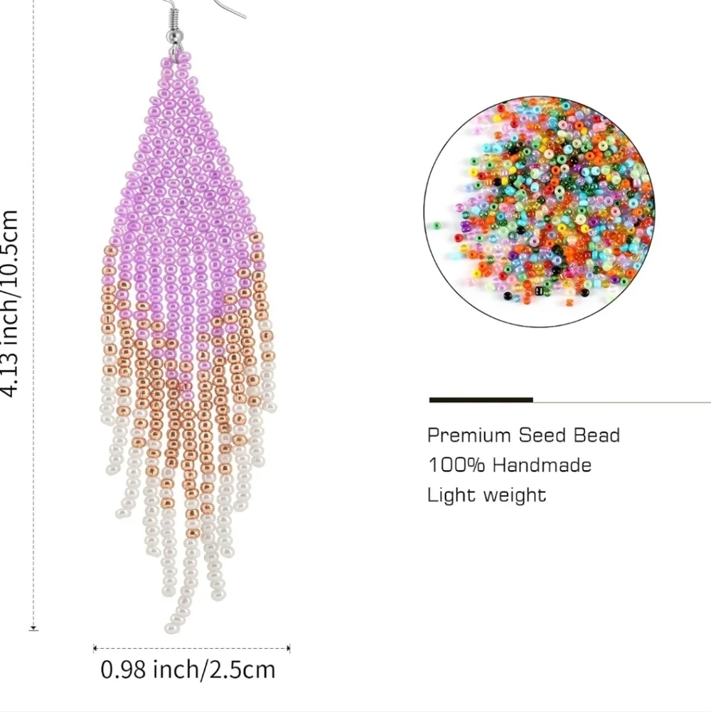 Elegant Beaded Ombre Earrings